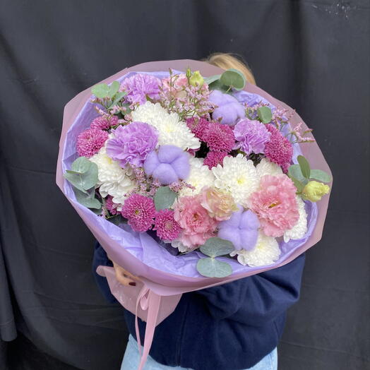 Букет с хлопком