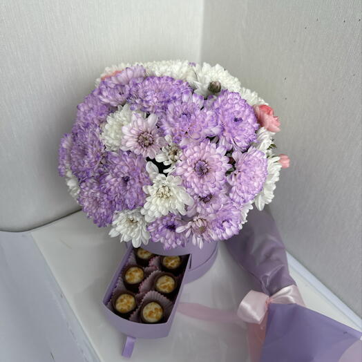 Лавандовый букет с конфетами 🌸