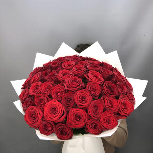 Букет 51 ароматных красных роз🌺🌺🌺