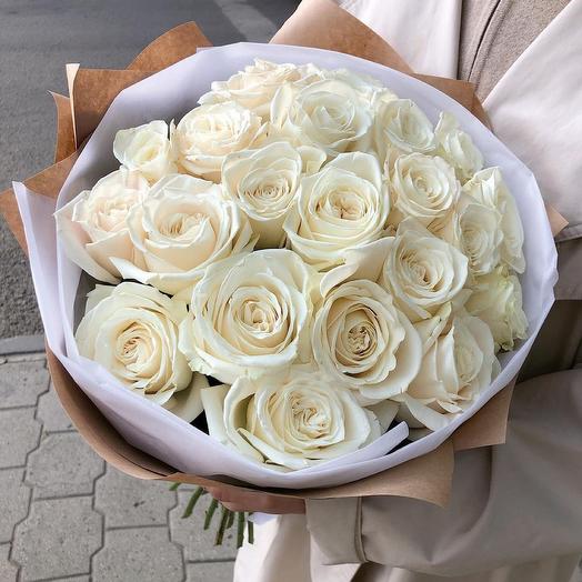Ramo de rosas blancas 25 piezas