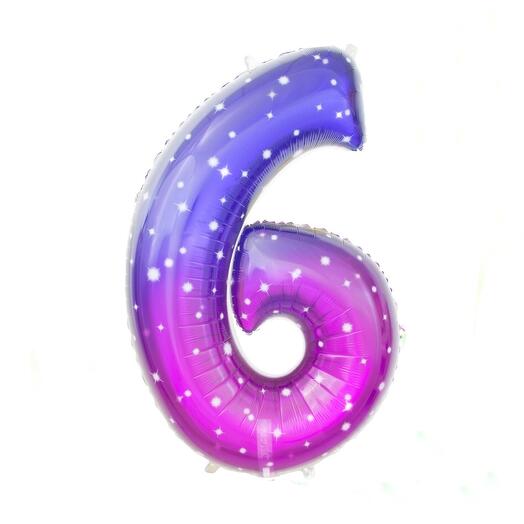 Шар фольгированный "Цифра 6"