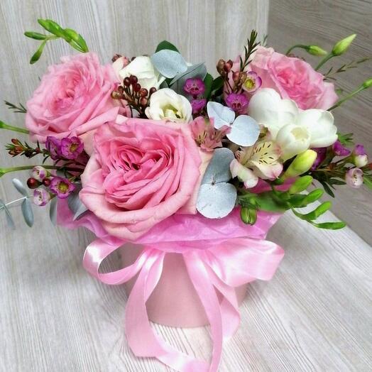 Бокс "Лайна" с Розой Pink O hara