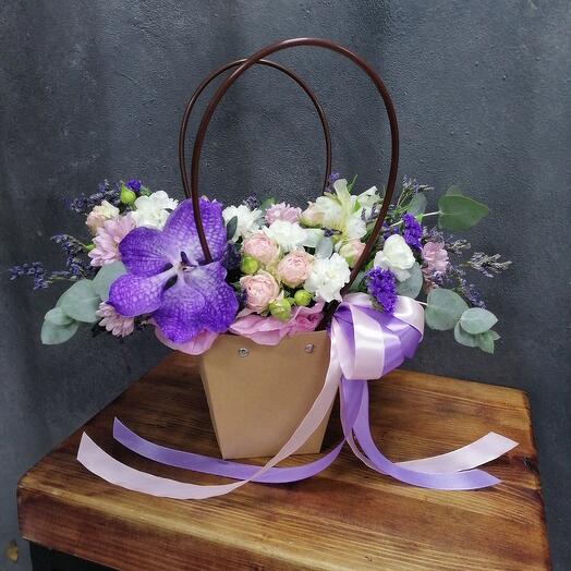 Wanda orchid and peony roses