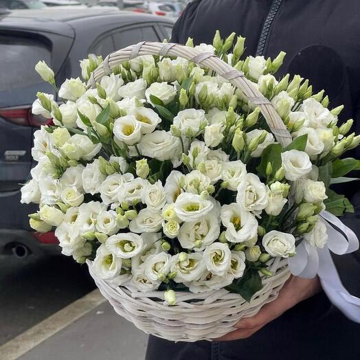 Eustoma in the basket