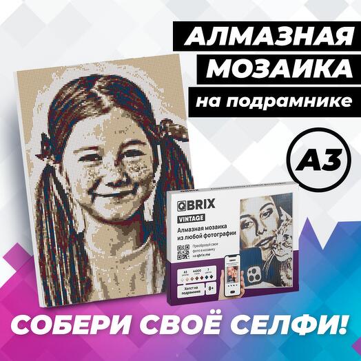 QBRIX Алмазная фото-мозаика на подрамнике VINTAGE А3