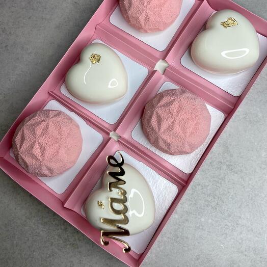 Conjunto de pastel de mousse