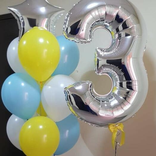 Набор гелиевых шаров 3 годика
