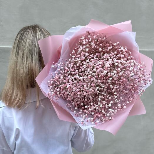 Нежный розовый букет гипсофил 💕