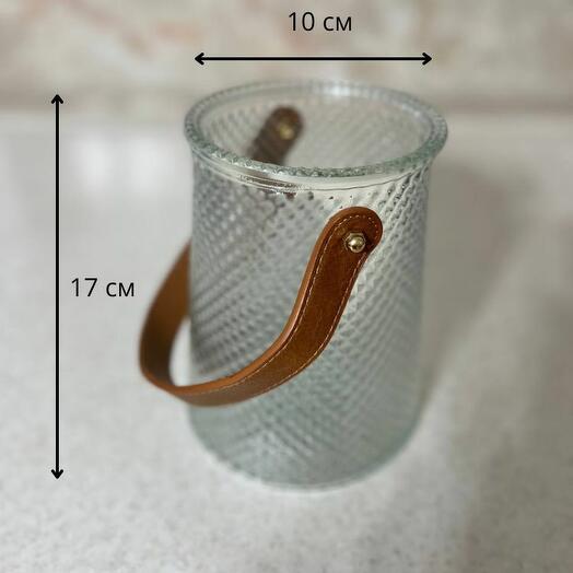 Ваза стеклянная прозрачная для цветов от цветоного магазина Оранж Алматы
