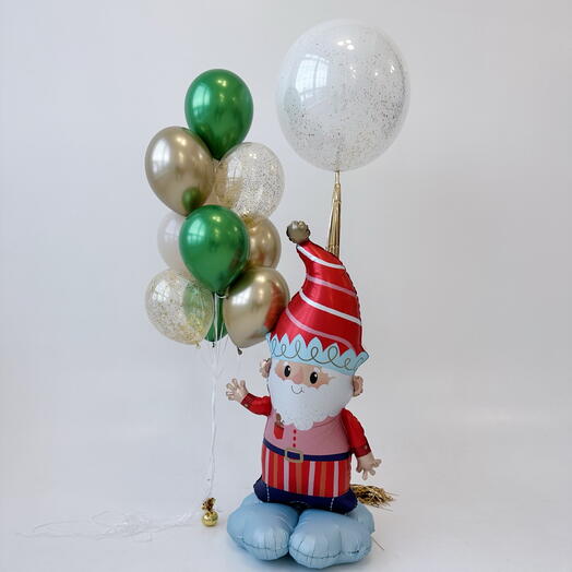 Композиция из шаров Новогодний гномик