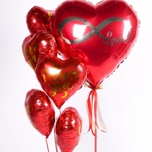 Набор шаров с большим сердцем Love