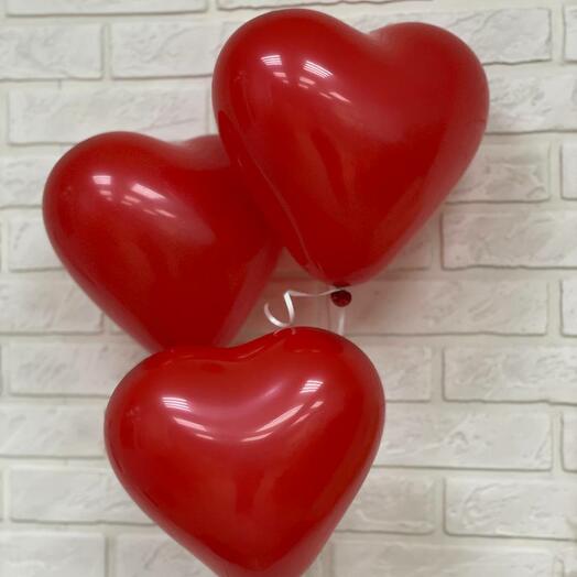 Воздушные шары-сердца с гелием