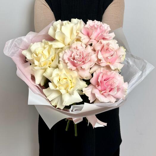 Rosas francesas blancas y Rosadas