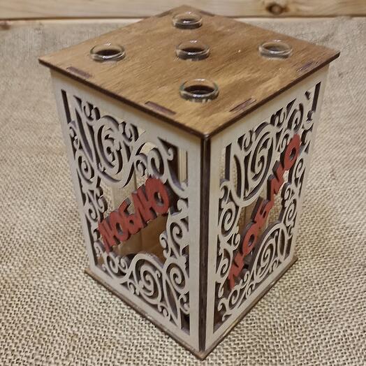 Декоративная подставка с колбами "Люблю"