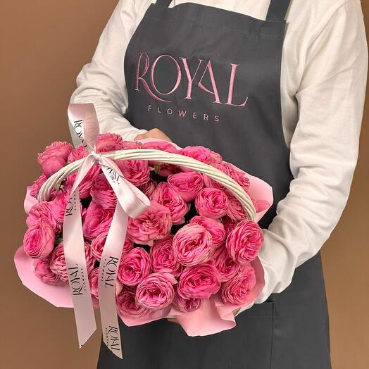 Cute basket of bush roses