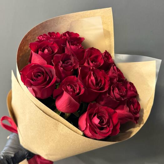 🌹 Акция 🌹 Букет 15  красных роз кения / Цветы Уфа / Цветы в Уфе / Доставка цветов Уфа