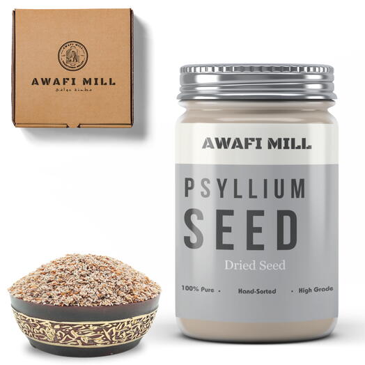 AWAFI MILL Dried Psyllium Seeds | Ispaghol Whole - Bottle of 100 Gram