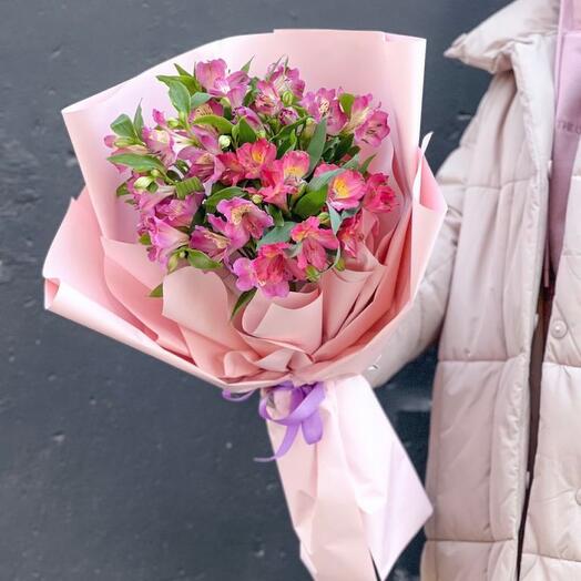 Bouquet- compliment of pink alstroemeria