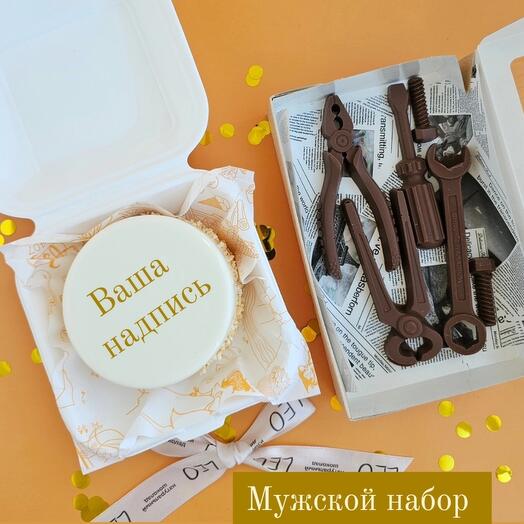 Бенто торт , мужской набор с шоколадными инструментами