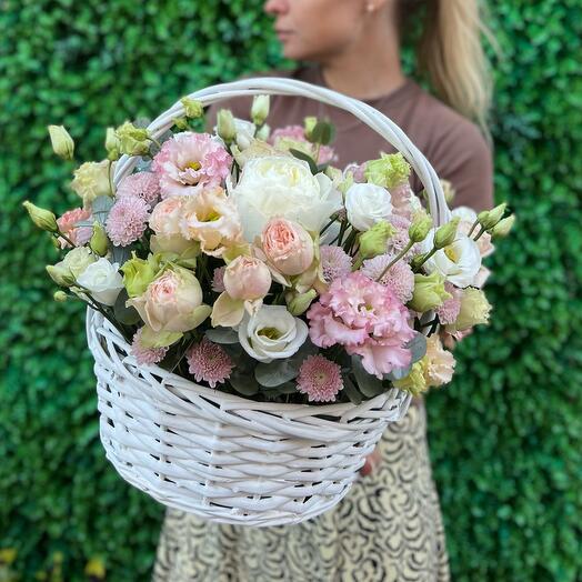 Delicate Garden Basket with flowers