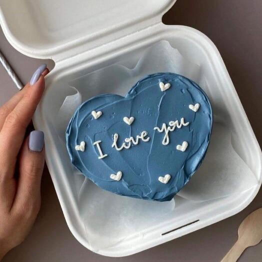 Бенто торт голубое сердце