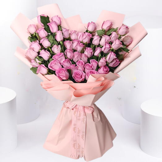 51 Pink Roses Bouquet