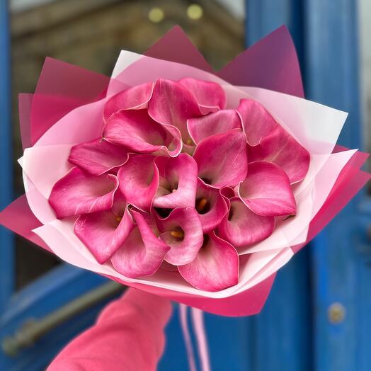 Букет из розовых калл Фуксия 🌺