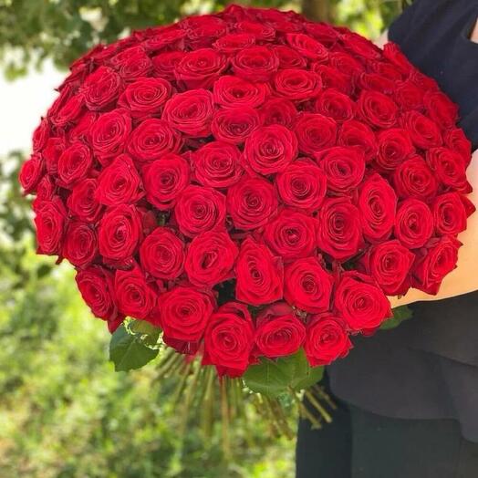 101 РОЗА КРАСНАЯ 70,СМ