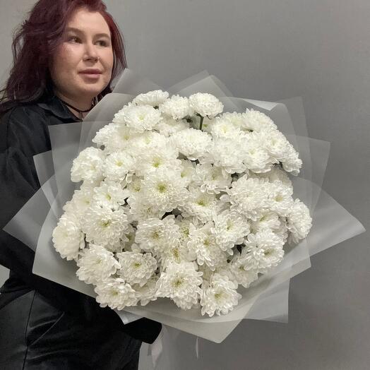 Букет гигант белых хризантем
