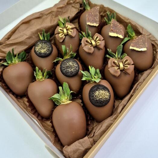 Fresas cubiertas de chocolate / paraíso de la Leche S