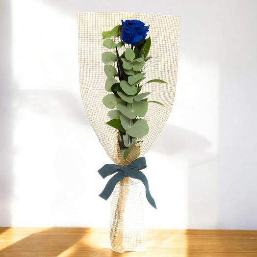 Rosa preservada azul