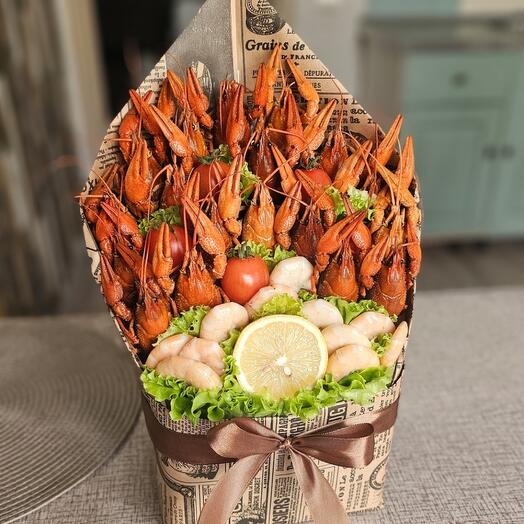Конверт с раками и креветками