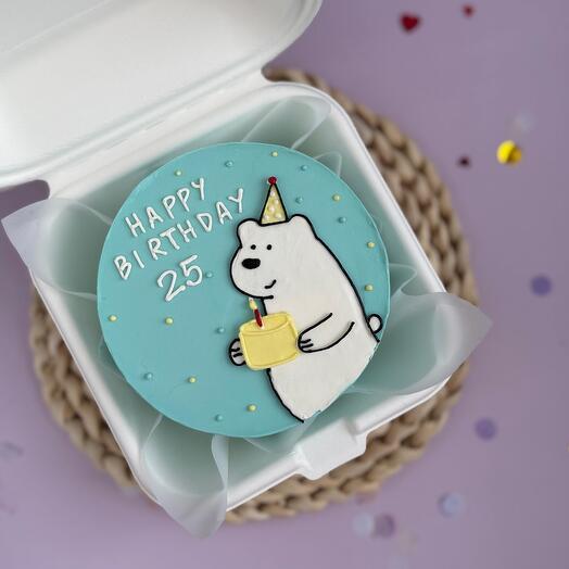 Бенто торт с медведем с днем рождения happy birthday