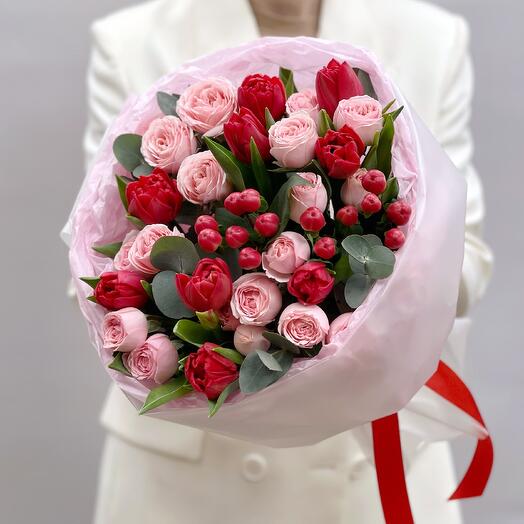 Букет с тюльпанами. Букет 254