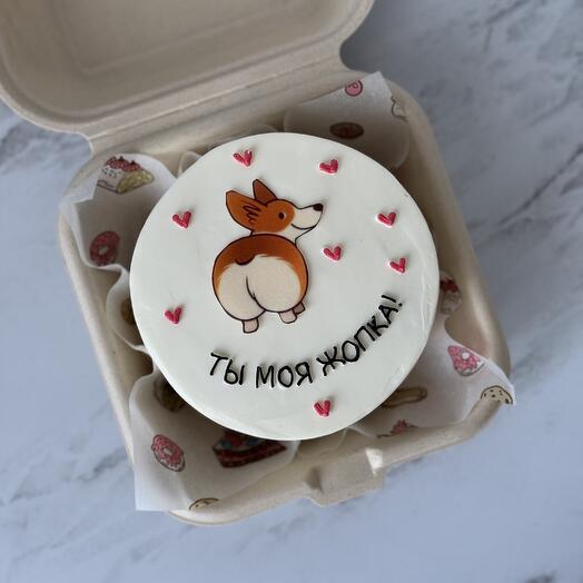 Bento cake with a corgi dog for the second half "you are my ass" as a gift to your beloved