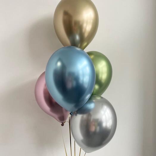 Сет из 5 латексных металлизированных шаров