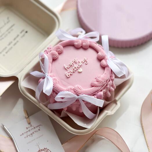 Бенто торт Розовый ламбет happy birthday подруге жене девушке сестре