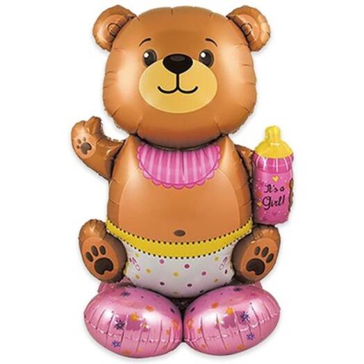 Balloon K FIGURE AIR Baby Bear Bottle of Roses