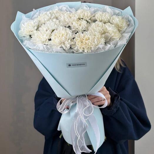Букет из диантусов белоснежных