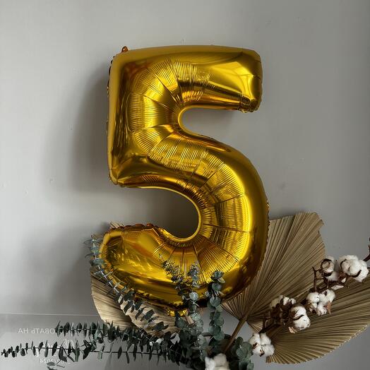 Цифра «5» золотая