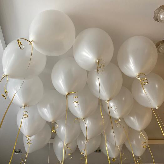 21 шар белый металлик