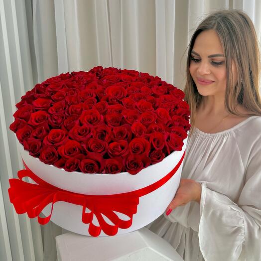 АКЦИЯ 🌹101 красная роза в коробке