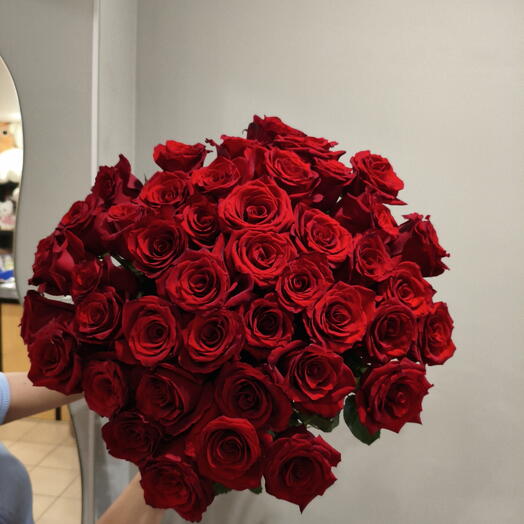 Роза 60см 51шт в ленту