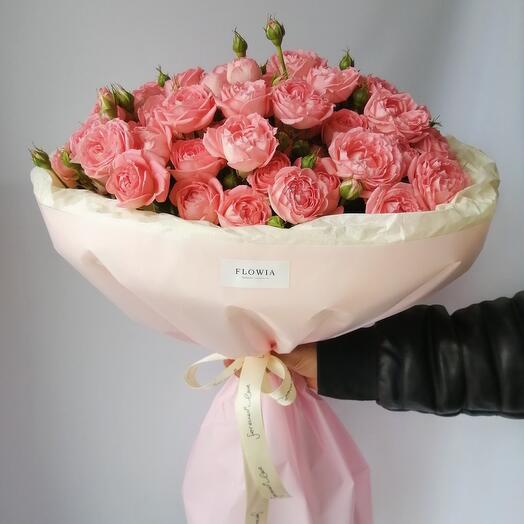 Букет из 15шт кустовой пионовидной розы