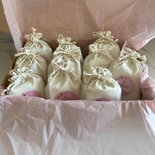 Набор из 10 мешочков соль для ванны с ароматом розы и эвкалипта