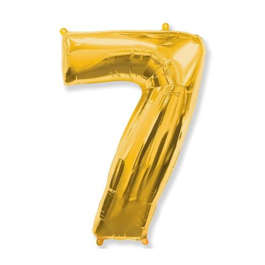 Шар цифра золото 7