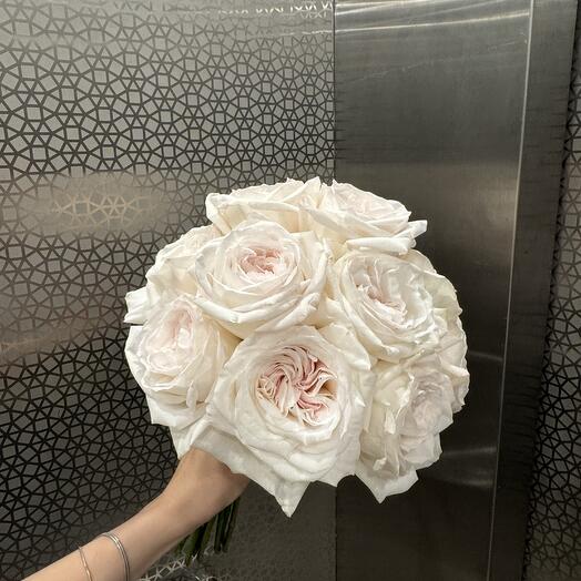 Wedding bouquet of white roses