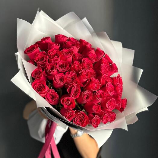 🌹АКЦИЯ🌹Монобукет "Для неё"/51 роза/роза Кения /Цветы Уфа/Цветы в Уфе/Доставка цветов Уфа