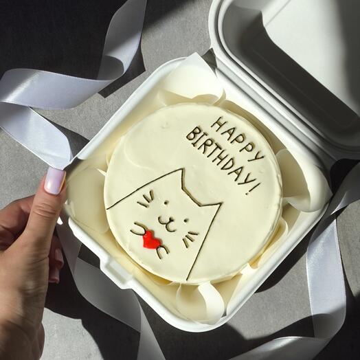 Бенто-торт с котиком Happy birthday🎈 торт на день рождения девушке, подруге, другу, маме, любимой