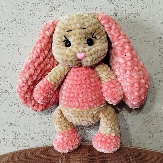 Зайка бежево-розовый